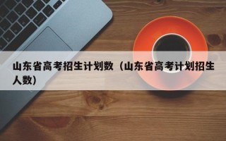 山东省高考招生计划数（山东省高考计划招生人数）