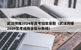 武汉传媒2024年高考招生录取（武汉传媒2020艺考成绩录取分数线）