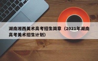 湖南湘西美术高考招生简章（2021年湖南高考美术招生计划）